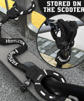 Heavy Duty Bike Lock Chain With Key For Electric Scooters And E-Bikes - 36.22 Inch Alloy Steel Security Cable, Ultra Secure Lock For Bicycles, Motorcycles, Shopping Carts, Baby Strollers, And More, Built To Lock Down Thieves. stored on scooter