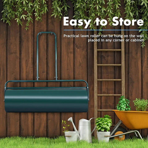 Lawn Roller 24 Inch Steel Push Pull Water Filled Do It All Yard Tool For Park Garden And Ball Field Tow Behind With Ergonomic Handle