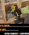 Compact Cordless Impact Driver With 1/4 Inch Hex And 4-1/4 Inch Head Only 2 Lb Weight Brushless Motor Delivers 2035 Inch Pounds Torque