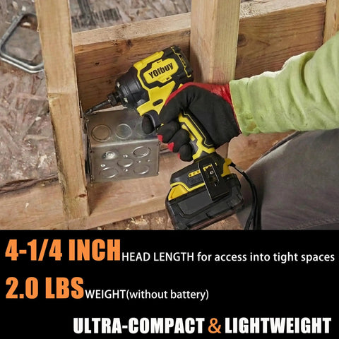 Compact Cordless Impact Driver With 1/4 Inch Hex And 4-1/4 Inch Head Only 2 Lb Weight Brushless Motor Delivers 2035 Inch Pounds Torque