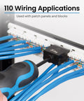 Heavy Duty 110 Punch Down Tool For Four Pair Network Cables And Wiring Blocks with anti-slip grip used on patch panels.