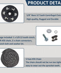 Centrifugal Clutch Set For Go Kart Mini Bike With Five Eighths Bore Twelve Tooth Sprocket And Hardware Kit With Number 35 Chain