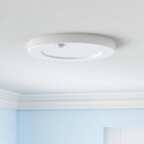 Motion Sensor LED Ceiling Light For Indoor Use 18W Flush Mount Fixture Delivers 1600 Lumens With Auto On Off Night Sensor