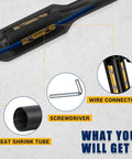 3 Pack Top Shelf Underground Wire Splice Kit For 14/3 To 8/3 Awg Wire With Knockout 600V Rating parts including heat shrink tube, connectors, screwdriver.