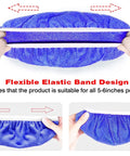 5 To 6 Inch Car Polisher Pad Bonnet Set With 15 Buffing Pads, 10 Microfiber Wax Pads And 5 Woolen Pads, Elastic Band Pro Grade Fit For Easy Waxing, Polishing And Dust Removal On Painted Surfaces. Blue microfiber elastic band bonnet shown stretched for 5-6 inch polishers