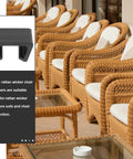 Rattan wicker patio furniture with black clip detail for 12 Pack Outdoor Patio Furniture Clips For Rattan And Wicker Sectional Sofas Sofa Clamps Fasteners To Prevent Movement And Keep Garden And Balcony Furniture Connected