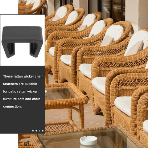 Patio Furniture Clips And Sofa Connectors 12 Pack Rattan And Wicker Chair Clamps with 6cm Slot for sectional stability