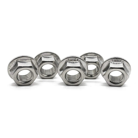 Din 6923 Serrated Hex Flange Nut Made From Tough As Nails 18 8 Stainless Steel 304 With Bright Finish Delivers Bomb Proof Anti Vibration Grip And Rock Solid Self Locking Action Stays Put Under Heavy Pressure No Matter What