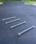 Adjustable Dog Agility Cavaletti Jump Set Of 4 For Backyard Training And Rehab, 36 Inch Bars With End Connectors on pavement