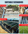Soft Infiltration French Drain Pipe 6 Inch Corrugated Drain Tube With Perforated Outer Layer And Inner Reinforcement for various drainage scenarios