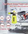 High Pressure Washer Foam Cannon Snow Foam Lance For Beefy Car Wash Foam 4000 PSI Power Washer Gun with yellow bottle
