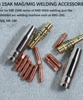 Top Tier 14-Piece MIG Welder Accessory Kit With Snap-On Gas Nozz Diffusers Plus Contact Tips in.024 .030 .040 sizes, metal components.