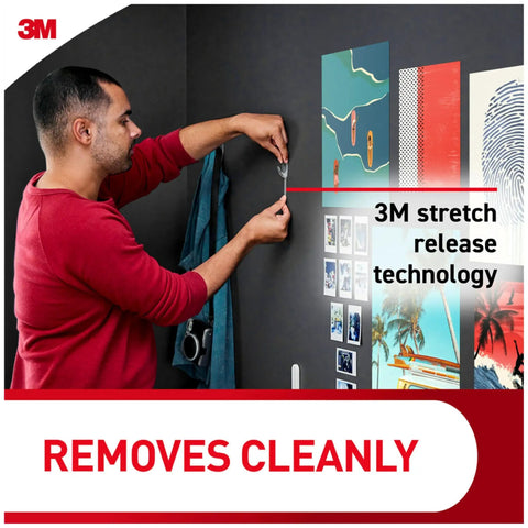 Medium Clear Damage Free Hanging Hooks Set With Six Hooks And Clear Strips For Easy Clean Wall Mounts Strong Yet Removable No Nails Needed Ideal For Dorms Apartments And Home Organization