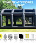 Inflatable Batting Cage For Baseball With Blower, Durable Backyard Practice Tent, complete accessories included.