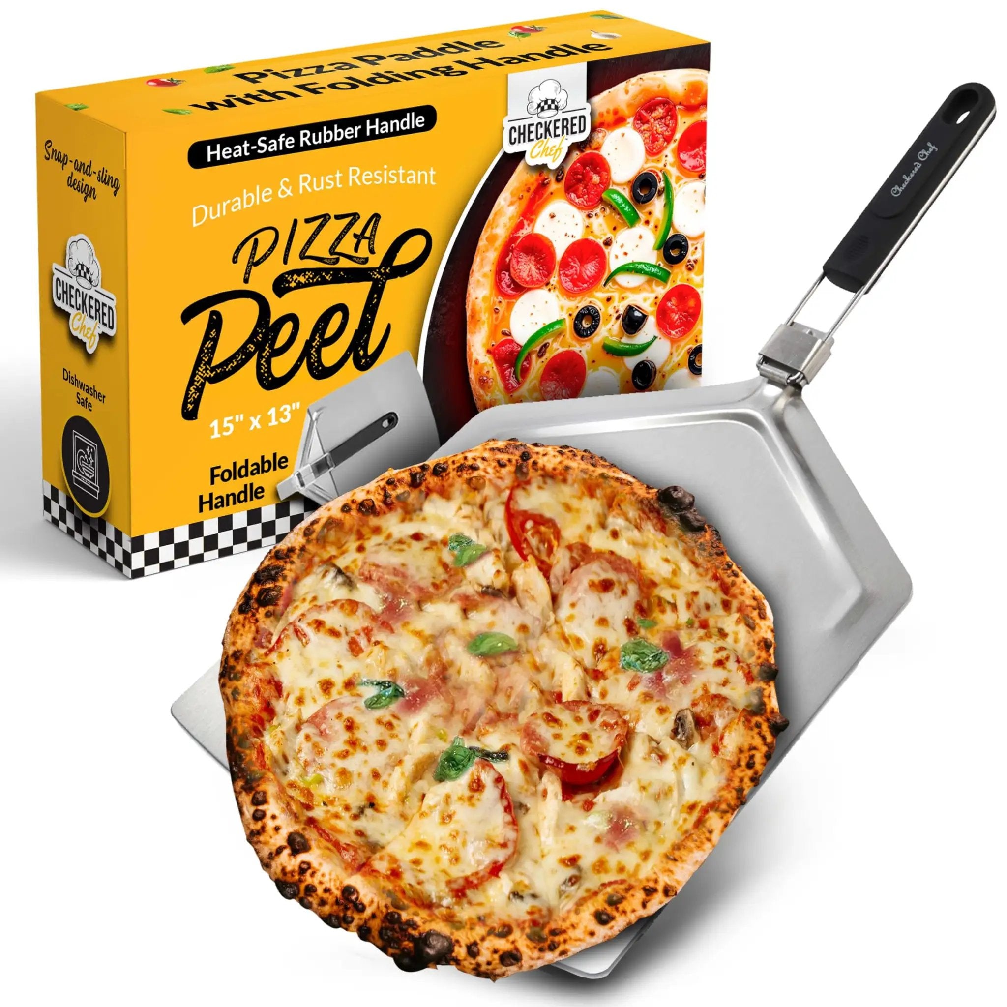 Pizza Peel: Large Stainless Steel Foldable ✓