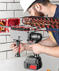 Heavy Duty Automatic Cable Puller And Wire Stringing Machine With No Sweat Operation, 150Kg Pulling Force, 15 Meter Reach in use at a jobsite.