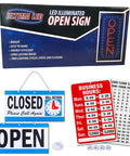 Brighten Up Your Shop With A Vertical LED Neon Open Sign Featuring Flashing Mode includes business hours signs
