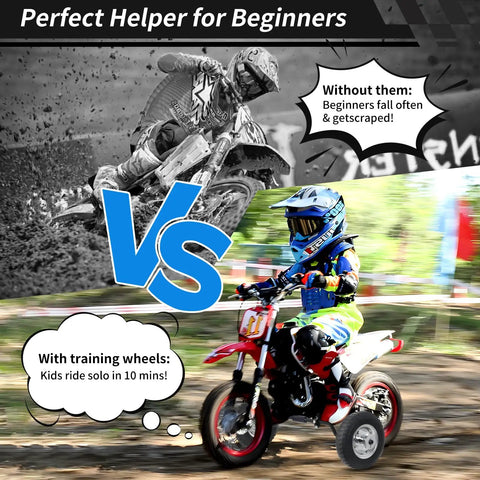 Dirt Bike Training Wheels Set For 50cc Mini Bikes That Play Nice With Honda CRF50 XR50 Z50 Z50R Yamaha PW50 TTR50 Razor MX Series