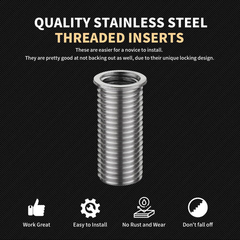 M11x1.5 Thread Repair Kit With Stainless Steel Inserts And Installation Driver Includes Drill Tap Counterbore 10 M11x1.5x30mm Inserts Tough Durable Easy To Use Pro Grade Includes EVA Case product photo showing a stainless steel threaded insert.