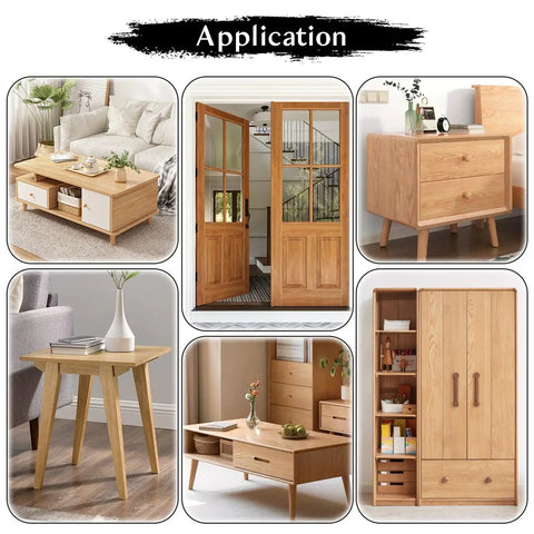Various wooden furniture pieces repaired using 20 Color Wood Filler Sticks Kit For Quick DIY Furniture Scratch Repair And Touch Up Wax Crayons For Cabinets Tables Doors Floors And Hardwood Surfaces Technicolor Series.