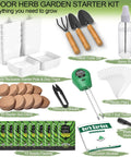Indoor Herb Garden Starter Kit with 10 Non GMO Herb Seeds Soil Pots and Moisture Meter for Easy Windowsill Gardening