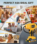 On The Go Tire Inflator With Auto Shut Off And 160 PSI promoted as an ideal gift for various occasions, showing multiple gift contexts.