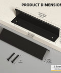 Product dimensions and details of 20 Pack Black Cabinet Pulls Five Inch Edge Finger Pulls Aluminum Alloy Hardware for dresser and drawer handles.