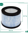 True HEPA Replacement Filter 2 Pack For AROEVE MK01 MK06 DH JH01 Kloudi, round filter with dimensions 5.2 x 3.7 inches