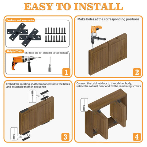 Pivot Door Hinges 4 Inch 360 Degree Black Stainless Steel Set Of 2 Built To Last Heavy Duty HiQ Hardware With Rust And Corrosion Resistance For Smooth Durable Door Swing installation steps for cabinet door