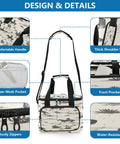 Desert Explorer Insulated Lunch Bag with Leakproof Cooler Interior Waterproof 600D Oxford Fabric Large Picnic Box design features
