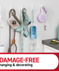 Medium Wire Toggle Hooks Set With Adhesive Strips 35 Hooks And 40 Strips Damage Free Hanging On Smooth Surfaces No Tools Needed