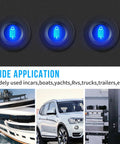 Waterproof 12V Toggle Switch Kit 2 Pack With Heavy Duty Blue LED Light, marine and automotive use applications shown