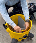 Person installing Reusable Dust Bag For DeWalt And Vacmaster Shop Vacs 4 To 16 Gallon Capacity One Pack Vacuum Bag Filter Bag