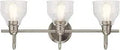 Avery 24 Inch Three Light Bathroom Vanity Light Brushed Nickel With Clear Seeded Glass Wall Mount Fixture For Modern Bathrooms