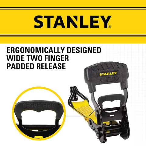 Heavy Duty Ratchet Tie Down Straps 1.5 Inch by 16 Foot, 1100 Lb Safe Working Load and 3300 Lb Break Strength, 2 Pack, ergonomic handle