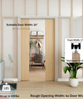 8 Ft Double Pocket Door Track Kit With Concealed Sliding System, Two 44.69 Inch Rails For 48 Inch Double Door Width Installed