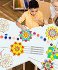 Kids crafting Lotus Flower Wind Chime Craft Kit For Kids 24 Piece Color Your Own Mandala Windchime DIY Unfinished Wood Kit