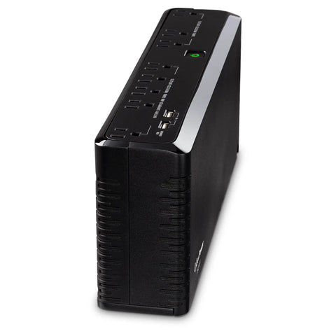 Slim Profile 750VA 450W Standby UPS With Simulated Sine Wave Backup Power, Eight NEMA Outlets, compact black design