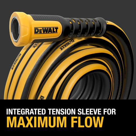 Heavy Duty Garden Hose 100 Feet By 5/8 Inch All Weather Flex With Hybrid Polymer Blend Reinforced Durable Build, coiled view