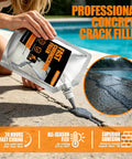 Image of Self Leveling Concrete Crack Filler And Rapid Dry Cement Sealant For Driveways And Patios Goes On Smooth Locks Down Tight Handles Extreme Freeze Thaw Cycles Stays Pliable Gray 20 Oz being applied on a concrete surface.