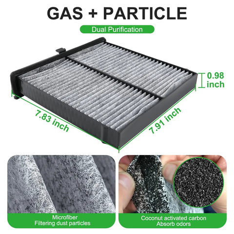 Activated Carbon Cabin Air Filter Set For Mazda 3 CX-30 CX-50 2019-2025 Two-Piece Replacement OE BDTS-61-J6X filtration layers detail