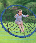 Heavy Duty 45 Inch Spider Web Tree Swing For Kids And Adults Outdoor Steel Frame Saucer Net Swing With Swivel Adjustable Ropes
