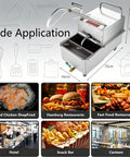 Heavy Duty Commercial Deep Fryer Oil Filter Cart With 30 Liter Capacity Tank And Rapid 30 Liters Per Minute Filtration Speed for Food Service Kitchens, shown with measurements.
