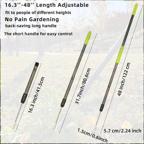 Weed Puller Tool With 48 Inch Long Handle And Soft Foam Grip For Easy Weed Removal Upgraded V Shaped Forks Adjustable Height