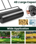 Beefed Up Heavy Duty Lawn Roller 13 Gallon Sand And Water Filled Push And Tow Behind Yard Roller With U Shaped Handle