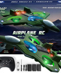 Dope RC Stunt Plane For Kids And Adults With 3x Battery Life, LED Jet Fighter package with remote and accessories