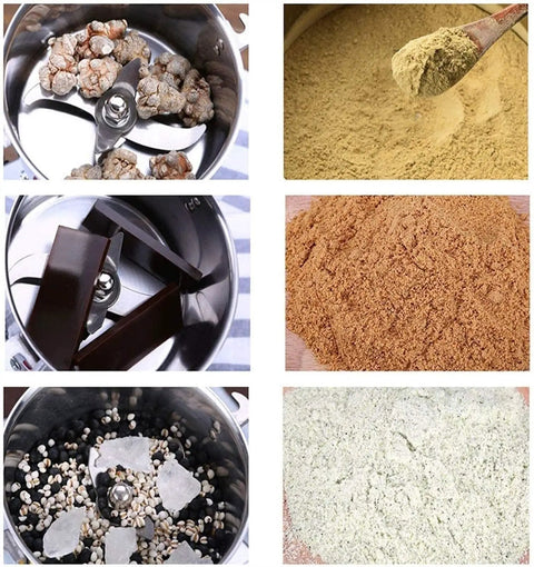 Stainless Steel Electric Grain Grinder Pulverizer for Superfine Flour and Powder grinding various grains and spices.