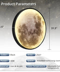 Moonlit Glow Dimmable Wall Light With Remote Control 31.5 Inch Plug In Modern Black Cozy Vibe LED Night Light illustration.