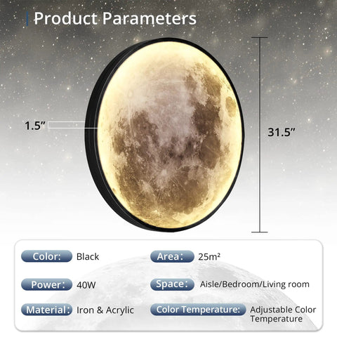 Moonlit Glow Dimmable Wall Light With Remote Control 31.5 Inch Plug In Modern Black Cozy Vibe LED Night Light illustration.