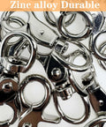 Allazone lobster clasp trigger snap hooks set, 30 pieces, silver zinc-alloy 360-degree swiveling metal clips